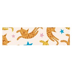 Cute Cats Seamless Pattern With Stars Funny Drawing Kittens Oblong Satin Scarf (16  X 60 )