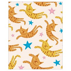 Cute Cats Seamless Pattern With Stars Funny Drawing Kittens Drawstring Bag (small)