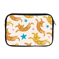 Cute Cats Seamless Pattern With Stars Funny Drawing Kittens Apple Macbook Pro 17  Zipper Case by Jancukart