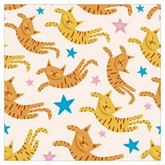 Cute Cats Seamless Pattern With Stars Funny Drawing Kittens Lightweight Scarf  by Jancukart