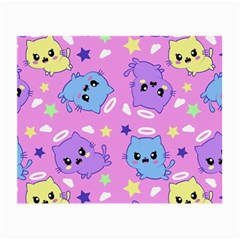 Seamless Pattern With Cute Kawaii Kittens Small Glasses Cloth