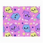 Seamless Pattern With Cute Kawaii Kittens Small Glasses Cloth Front