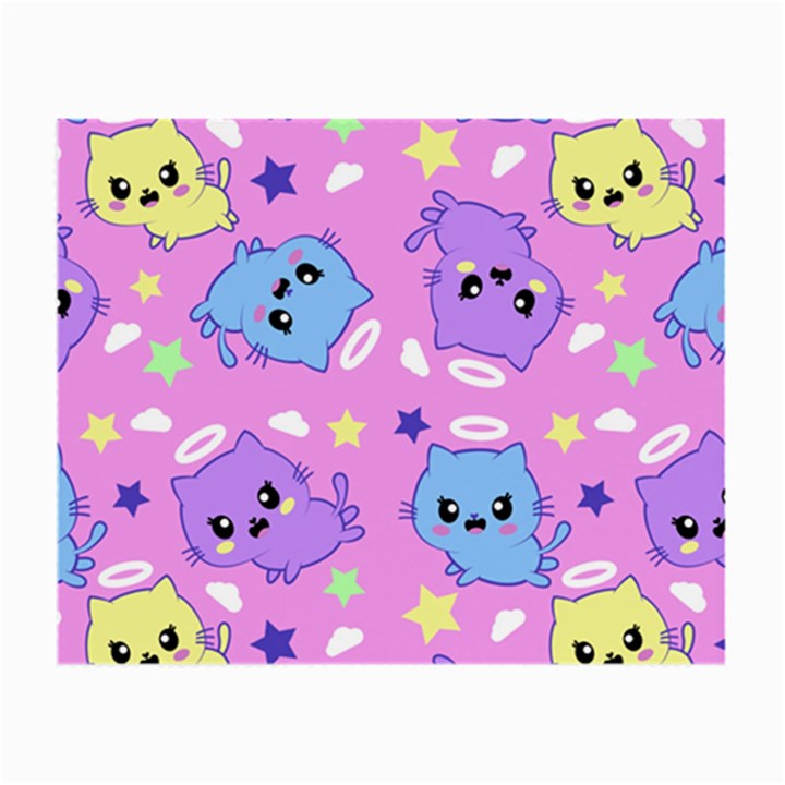 Seamless Pattern With Cute Kawaii Kittens Small Glasses Cloth