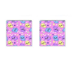 Seamless Pattern With Cute Kawaii Kittens Cufflinks (square)