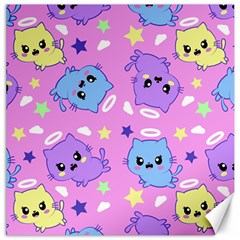 Seamless Pattern With Cute Kawaii Kittens Canvas 16  X 16  by Jancukart