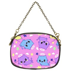 Seamless Pattern With Cute Kawaii Kittens Chain Purse (one Side)