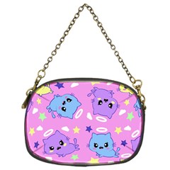 Seamless Pattern With Cute Kawaii Kittens Chain Purse (two Sides)