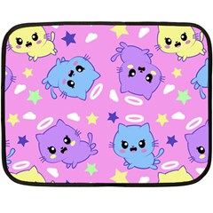 Seamless Pattern With Cute Kawaii Kittens Fleece Blanket (mini)