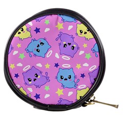 Seamless Pattern With Cute Kawaii Kittens Mini Makeup Bag