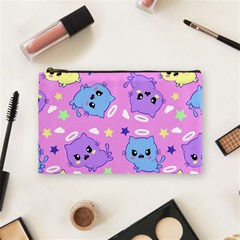 Seamless Pattern With Cute Kawaii Kittens Cosmetic Bag (medium)