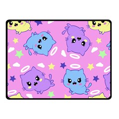 Seamless Pattern With Cute Kawaii Kittens Fleece Blanket (small) by Jancukart