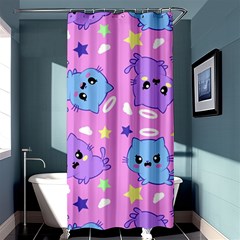 Seamless Pattern With Cute Kawaii Kittens Shower Curtain 36  X 72  (stall)  by Jancukart