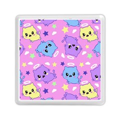 Seamless Pattern With Cute Kawaii Kittens Memory Card Reader (square) by Jancukart