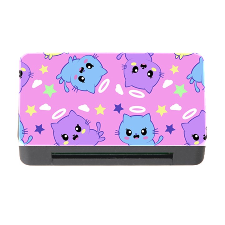 Seamless Pattern With Cute Kawaii Kittens Memory Card Reader with CF