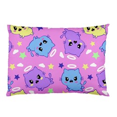 Seamless Pattern With Cute Kawaii Kittens Pillow Case (two Sides)