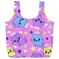 Seamless Pattern With Cute Kawaii Kittens Full Print Recycle Bag (xl)