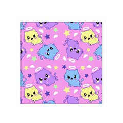 Seamless Pattern With Cute Kawaii Kittens Satin Bandana Scarf 22  X 22  by Jancukart