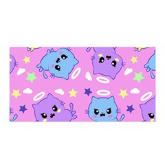 Seamless Pattern With Cute Kawaii Kittens Satin Wrap 35  X 70 