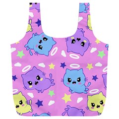 Seamless Pattern With Cute Kawaii Kittens Full Print Recycle Bag (xxxl) by Jancukart