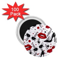 Red Lips Black Heels Pattern 1 75  Magnets (100 Pack) 