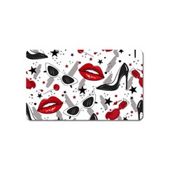 Red Lips Black Heels Pattern Magnet (name Card)