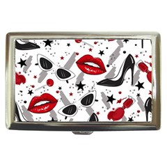 Red Lips Black Heels Pattern Cigarette Money Case