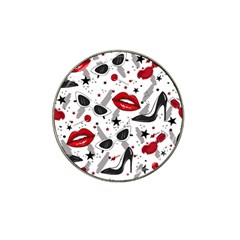 Red Lips Black Heels Pattern Hat Clip Ball Marker