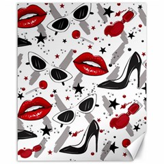 Red Lips Black Heels Pattern Canvas 16  X 20 