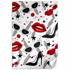 Red Lips Black Heels Pattern Canvas 20  X 30 