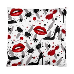 Red Lips Black Heels Pattern Standard Cushion Case (two Sides) by Jancukart