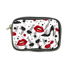 Red Lips Black Heels Pattern Coin Purse by Jancukart