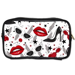 Red Lips Black Heels Pattern Toiletries Bag (one Side)