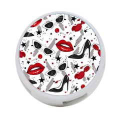 Red Lips Black Heels Pattern 4-port Usb Hub (two Sides)