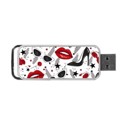 Red Lips Black Heels Pattern Portable Usb Flash (one Side) by Jancukart