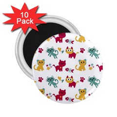 Pattern With Cute Cats 2 25  Magnets (10 Pack) 