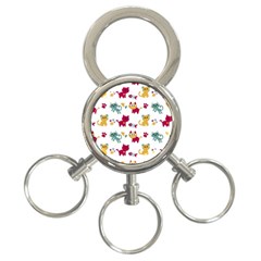 Pattern With Cute Cats 3-ring Key Chain