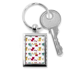 Pattern With Cute Cats Key Chain (rectangle) by Jancukart