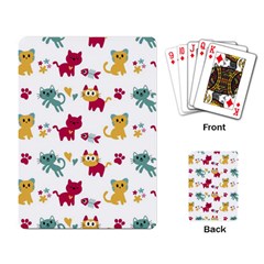 Pattern With Cute Cats Playing Cards Single Design (rectangle)