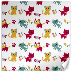 Pattern With Cute Cats Canvas 20  X 20 