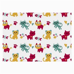 Pattern With Cute Cats Large Glasses Cloth (2 Sides)