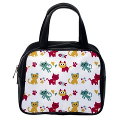 Pattern With Cute Cats Classic Handbag (one Side)