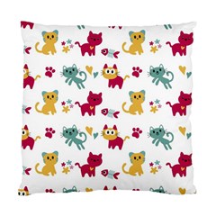 Pattern With Cute Cats Standard Cushion Case (two Sides)