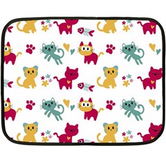 Pattern With Cute Cats Fleece Blanket (mini)