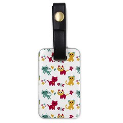 Pattern With Cute Cats Luggage Tag (one Side) by Jancukart