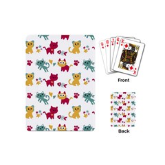 Pattern With Cute Cats Playing Cards Single Design (mini)