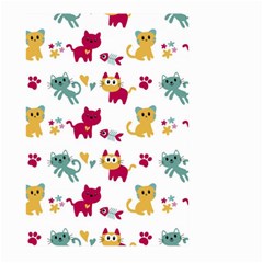 Pattern With Cute Cats Large Garden Flag (two Sides)