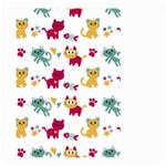 Pattern With Cute Cats Large Garden Flag (Two Sides) Back