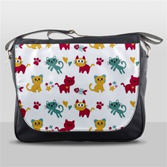 Pattern With Cute Cats Messenger Bag