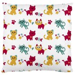 Pattern With Cute Cats Large Cushion Case (One Side) Front