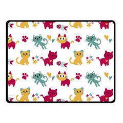 Pattern With Cute Cats Double Sided Fleece Blanket (small) 